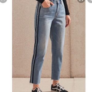 Pacusn Vintage Icon Tuxedo Stripe Raw Hem Jeans